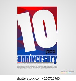 Anniversary modern colorful abstract background. Vector illustration