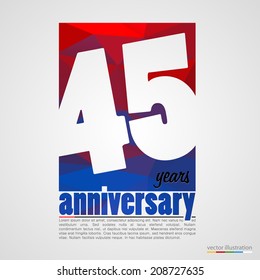 Anniversary modern colorful abstract background. Vector illustration