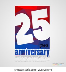 Anniversary modern colorful abstract background. Vector illustration