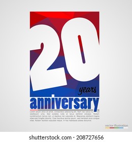 Anniversary modern colorful abstract background. Vector illustration
