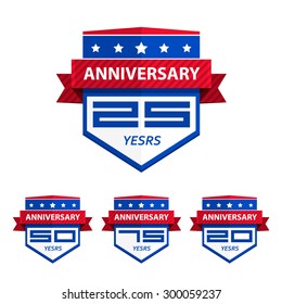 Anniversary modern colorful abstract background. Vector illustration