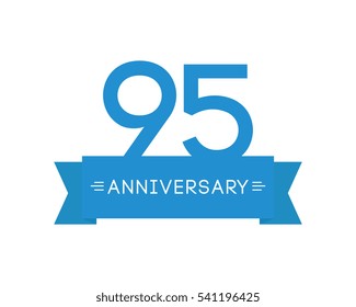 anniversary to ninety-five years, the label icon, element ribbon, greeting cards, banners and tags