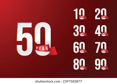 Anniversary Number Design Premium Template Collection