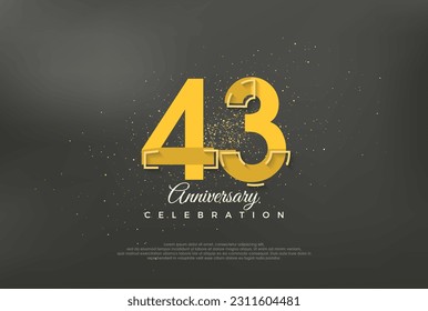 Anniversary number modern, premium vector background for 43rd anniversary. Premium vector for poster, banner, celebration greeting.