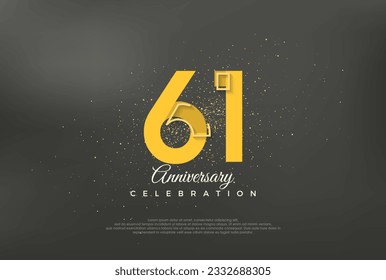 Anniversary number modern, premium vector background for 61st anniversary. Premium vector for poster, banner, celebration greeting.