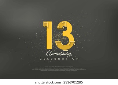 Anniversary number modern, premium vector background for 13th anniversary. Premium vector for poster, banner, celebration greeting.