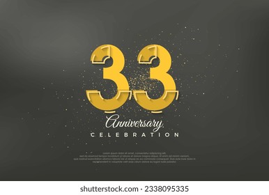 Anniversary number modern, premium vector background for 33rd anniversary. Premium vector for poster, banner, celebration greeting.