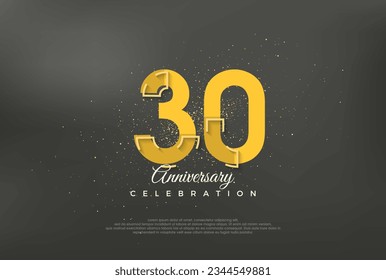 Anniversary number modern, premium vector background for 30th anniversary. Premium vector for poster, banner, celebration greeting.