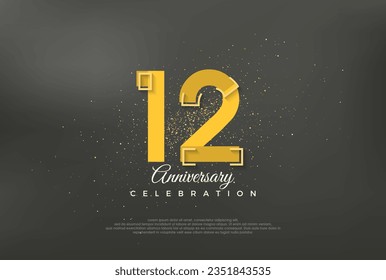 Número de aniversario moderno, antecedentes de vector premium para el 12º aniversario. Vector premium para afiches, banner, saludo de celebración.