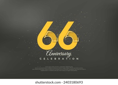 Anniversary number modern, premium vector background for 66th anniversary. Premium vector for poster, banner, celebration greeting.