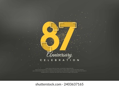 Anniversary number modern, premium vector background for 87th anniversary. Premium vector for poster, banner, celebration greeting.