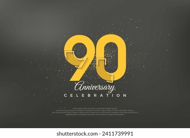 Anniversary number modern, premium vector background for 90th anniversary. Premium vector for poster, banner, celebration greeting.