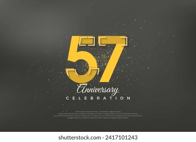 Anniversary number modern, premium vector background for 57th anniversary. Premium vector for poster, banner, celebration greeting.