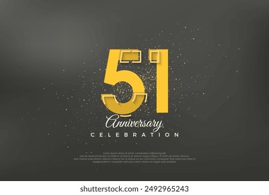Anniversary number modern, premium vector background for 51st anniversary. Premium vector for poster, banner, celebration greeting.