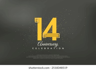 Anniversary number modern, premium vector background for 14th anniversary. Premium vector for poster, banner, celebration greeting.