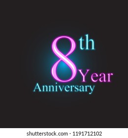 Anniversary Number Neon text