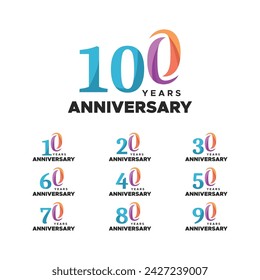 Anniversary Number Vector Design Collection