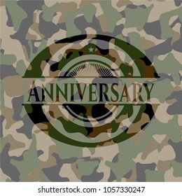 Anniversary on camouflage texture