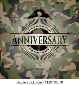 Anniversary on camouflaged texture