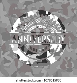 Anniversary on grey camouflage pattern