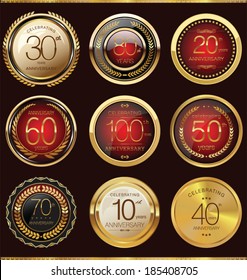 Anniversary red and gold label collection