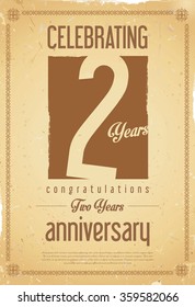 Anniversary retro background 2 years