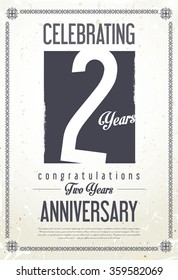 Anniversary retro background 2 years