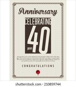 Anniversary retro background