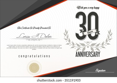 Anniversary retro background 30 years