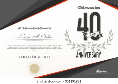 Anniversary retro background 40 years