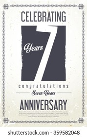 Anniversary retro background 7 years