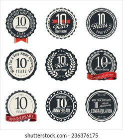 Anniversary retro badge collection, 10 years