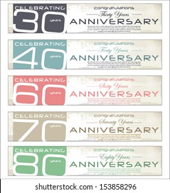 Anniversary retro banner, set