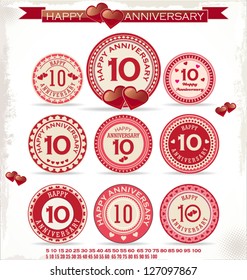 Anniversary retro labels