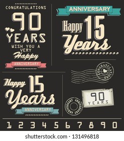 Anniversary retro labels