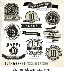 Anniversary retro labels