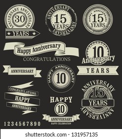 Anniversary retro labels