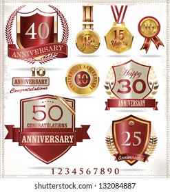 Anniversary retro labels