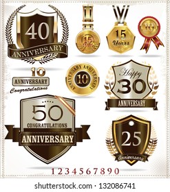 Anniversary retro labels