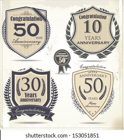 Anniversary retro labels