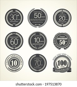 Anniversary retro labels
