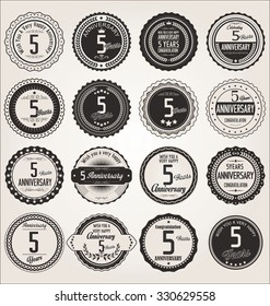 Anniversary retro labels collection 