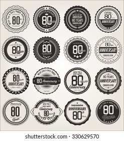 Anniversary retro labels collection 