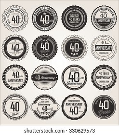 Anniversary retro labels collection 
