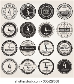 Anniversary retro labels collection 