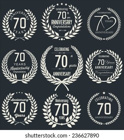 Anniversary retro laurel wreath collection, 70 years