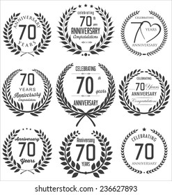 Anniversary retro laurel wreath collection, 70 years