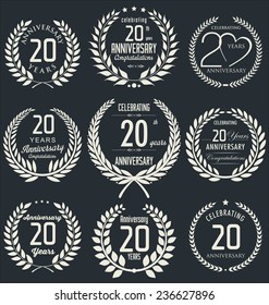 Anniversary retro laurel wreath collection, 20 years