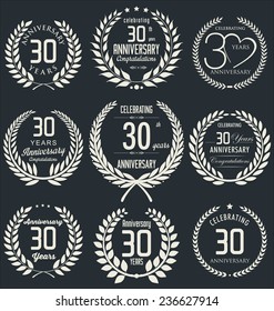 Anniversary retro laurel wreath collection, 30 years