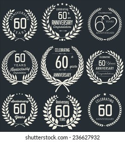 Anniversary retro laurel wreath collection, 60 years